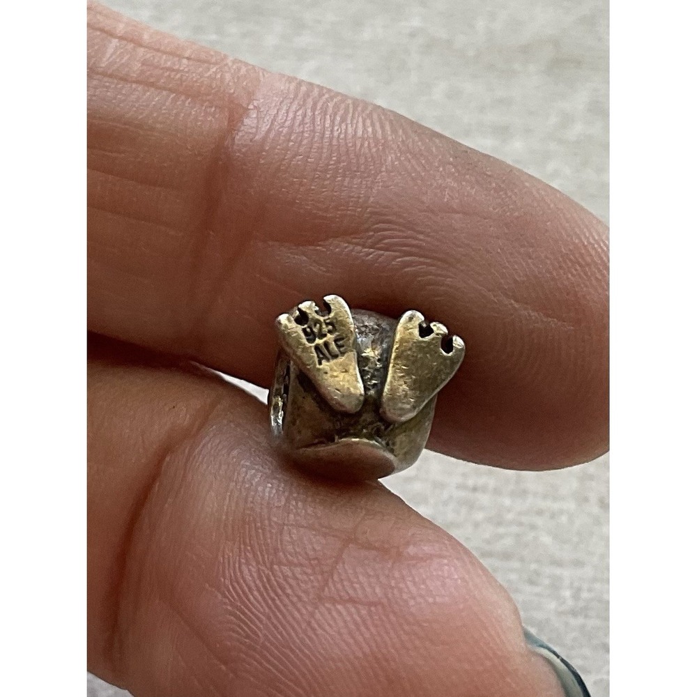 Pandora Retired Sterling Silver Happy Frog Charm ALE 925 - Picture 3 of 7